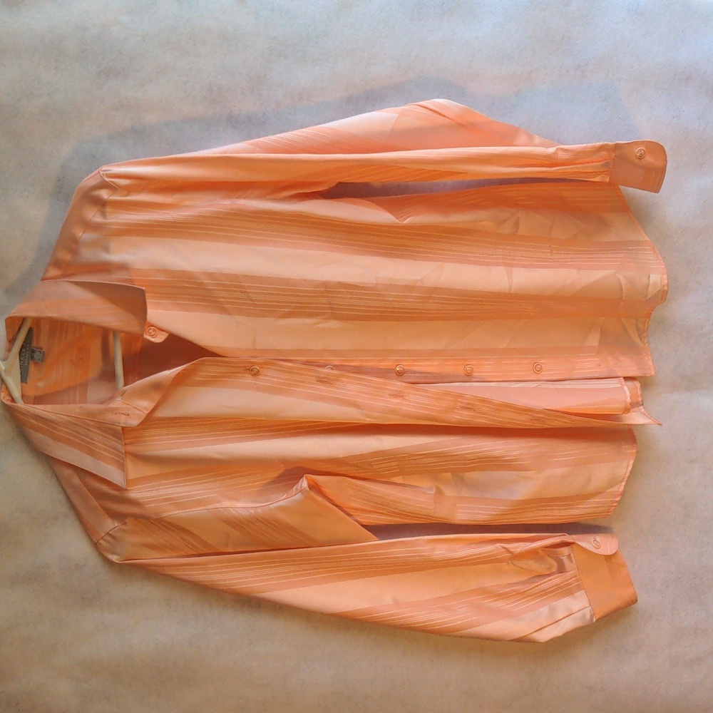 Woman's peach stripe 50% cotton 50% Polly
